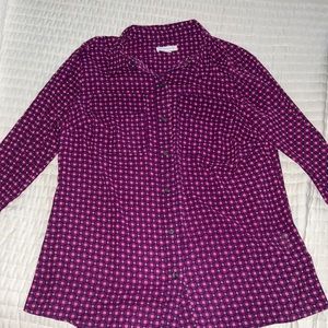 Charter Club Button Up Floral Shirt, Medium